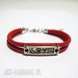 bransoletka - love rzemienie, ekoskóra, unisex miłość niej