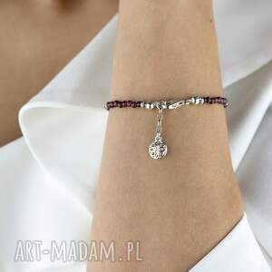 Prezent Srebrna bransoletka z granatów Believe in yourself