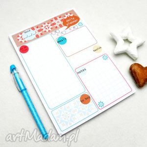 handmade notesy planer dzienny, plan dnia, notes A5, 50 kartek