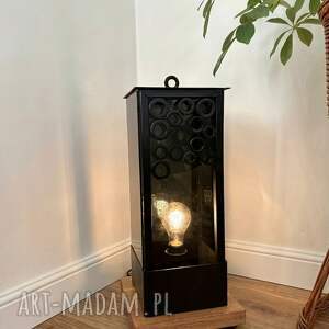 Lampion podłogowy hand made loft - czarny E27 LED filament