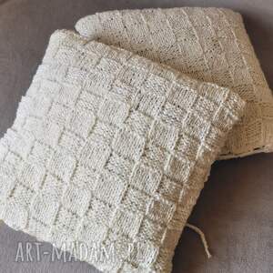 ręcznie robione poduszki poszewki na poduszkę drutach, handmade komplet