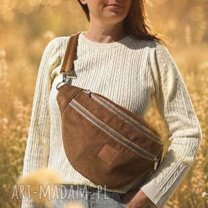Maxi nerka damska XL handmade wool look - orzech laskowy