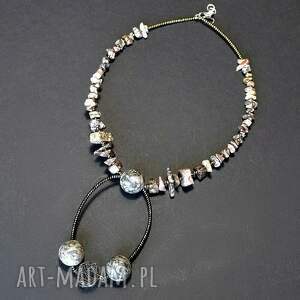 Prezent Oryginalny naszyjnik z morskiego fossilu ręcznie wykonany