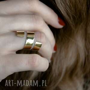 mosiężny zawijany pierścionek mosiądz, surowy zawinięty minimalistyczny