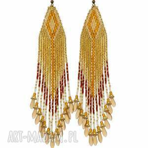 Prezent Kolczyki Boho Karmelowo Śmietankowe kol22 2