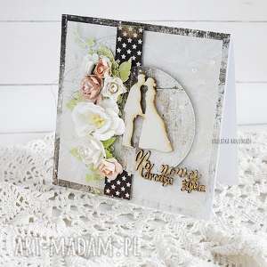 handmade scrapbooking kartki kartka ślubna w pudełku, 423