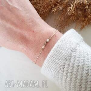 bransoletka z kamieniem słonecznym, biżuteria handmade nitce