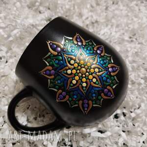 kubek malowany ręcznie mandala prezent, ceramika