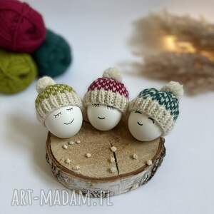 Czapeczki na jajka - zestaw 3 szt, ozdoby wielkanocne