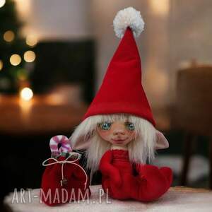 elf mikołajek e - piet artystyczna lalka kolekcjonerska, boże narodzenie