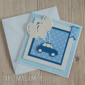 scrapbooking kartki kartka z autkiem do personalizacji auto, urodziny