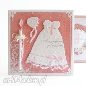 handmade scrapbooking kartki pamiątka chrztu św. Dla dziewczynki