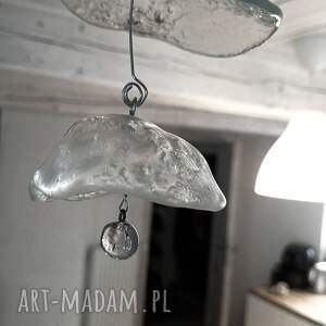 szklany dzwonek - zawieszka ze szkła, fusing, unikat, dekoracja okienna