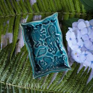 ośmiornica, ceramiczna podstawka ocean morze muszle, ceramika, oryginalny