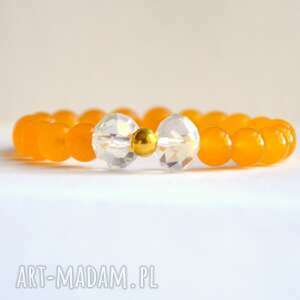 handmade bracelet by sis: miodowe kamienie z kryształami