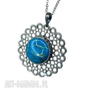 Ażurowy wisiorek ze srebrnej koronki a1044, srebrny wisior