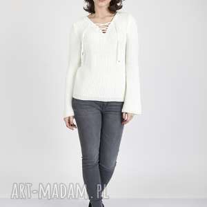 handmade swetry sweter w stylu boho, swe117 ecru mkm