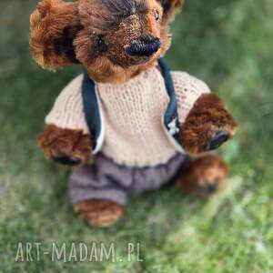 artystyczny Bruno - ręcznie szyty OOAK kolekcjonerski miś