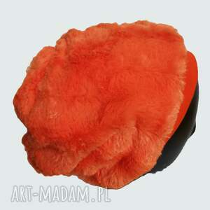 handmade szalona futrzana czapka pomarańczowy włos, bardzo miła na podszewce, czapka