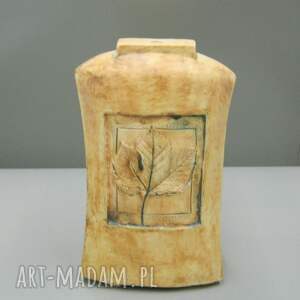 ręcznie zrobione ceramika lampa z dekoracyjnym liściem