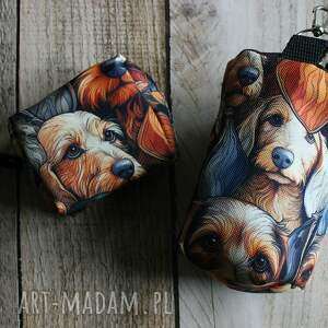 Zestaw na smaczki i woreczki # jamniki, saszetka