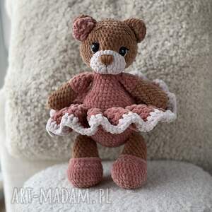 Ninka misia w różowej sukience - miś - recznie robiony