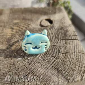 Pierścionek ceramiczny na stali nierdzewnej - regulowany handmade
