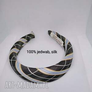Jedwabna opaska puffy, korona, szeroka