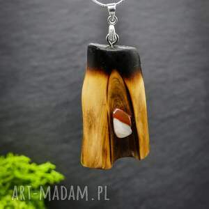 Prezent Wisiorek Mokait w octowcu - żywioł ognia i natury, octowiec