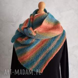 chustki i apaszki chustr ręcznie robiona na drutach, ciepła chusta pomysły