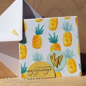 ręcznie wykonane scrapbooking kartki kartka z ananasami