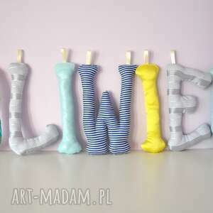 literki szyte imię oliwier ozdoba pokoju - pinezka pokoik dziecka