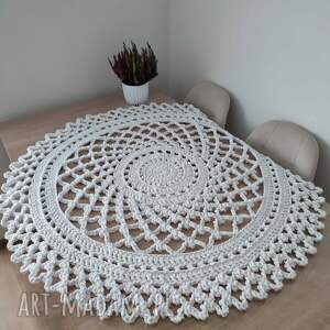 podkładki serweta ze sznurka bawełnianego szydełkowa 110cm