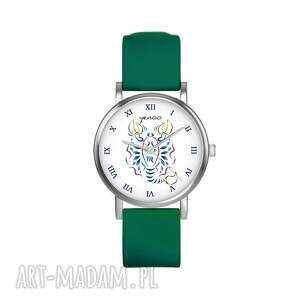zegarek mały - skorpion silikonowy, zielony znak zodiaku niego