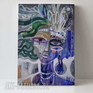 obraz - wydruk 50x70 cm perły, twarz, kobieta, portret