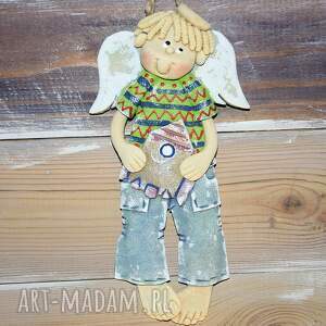 dekoracje świąteczne rakietą polecę - anioł prezent szczęcie masy solnej