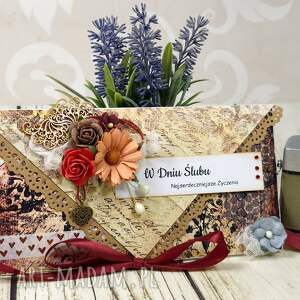 shiraja ślubna kartka, kopertówka k101, prezent motyle kwiaty dniu ślubu