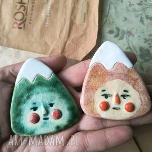 przypinki góry, ceramika broszka