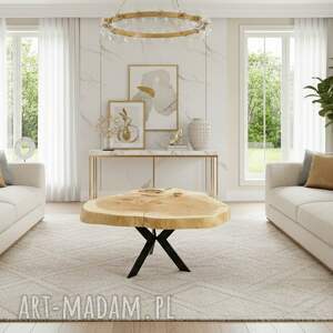 unikat duzy stolik kawowy zegar z drewna gratis stolikkawowy