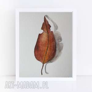 jesienny liść - akwarela formatu a5