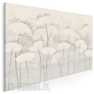 obraz na płótnie - dmuchawce kwiaty kremowy - 120x80 cm (90801)