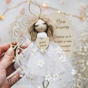 Prezent Podziękowanie dla chrzestnego ojca - aniołek z dedykacją