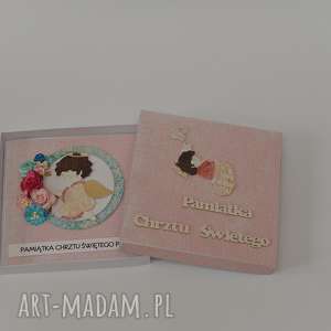 handmade scrapbooking kartki kartka w pudełku chrzest święty