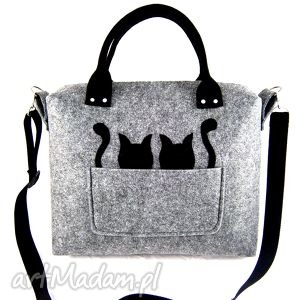 handmade na ramię grey & black cats/strap