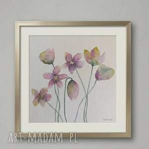 paulina lebida kwiatki - akwarela formatu 20/20 cm, kwadrat