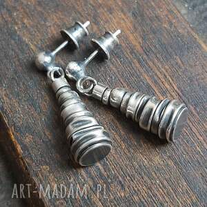 kolczyki ze srebra - wieżyczki kolczeki autorskie, biżuteria autorska