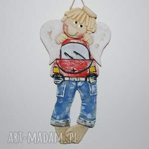 magosza takie auto mam - aniołek z masy solnej, prezent, dekoracja, anioł