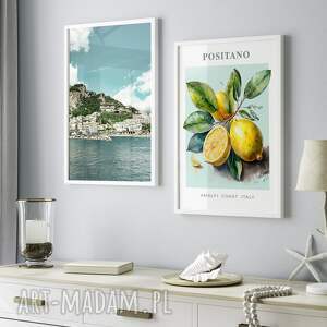 zestaw plakatów 2cz 50x70 cm pejzaż włoski i cytryny set113, plakaty na ścianę
