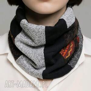 komin uszyty z różnych tkanin rozmiar uniwersalny, wciągany przez głowę bardzo