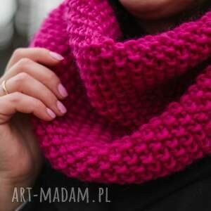 szaliki miesisty wełniany szal - tuba na zimę ręcznie robiony komin jesień zima